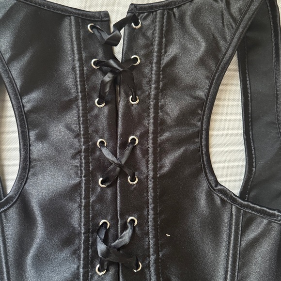 Black Satin Lace-Up Corset Top
Size S - Picture 5 of 7
